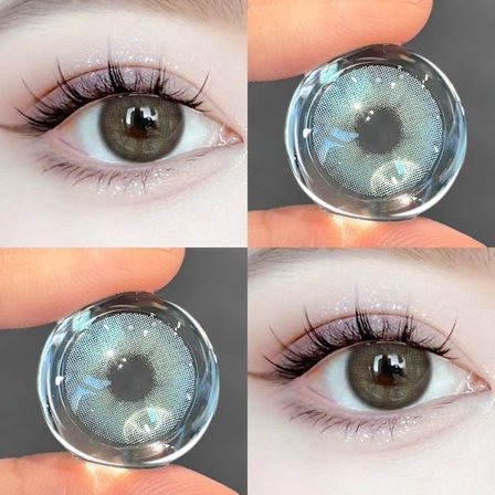 1 Par Färgade Kontaktlinser söta Blå Linser Grå Pupiller Lins Bruna Linser förstorar ögonen Mode Årlig Wooeye