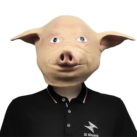 Dyre Latex Maske Halloween Kostume Cosplay Rekvisitter Gris Hoved Horror Voksen Hovedmaske