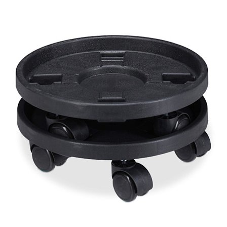 Plante Rullebakke, Sæt af 2, D. 30,6 Cm, Blomsterstativ med Hjul, Indendørs, Udendørs