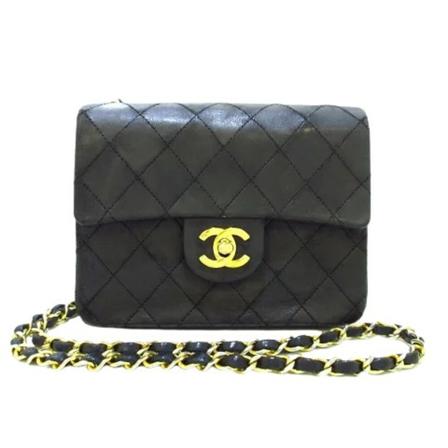 Chanel Vintage Pre-owned Shoulder Väska svart, Dam Vintage Väskor, Dam, Storlek: ONE SIZE