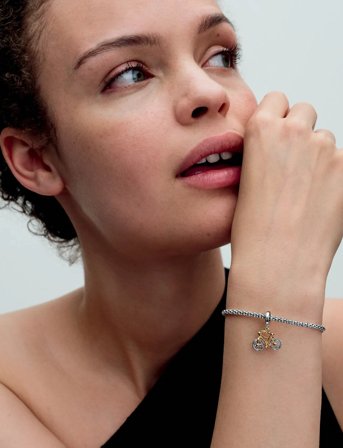 Pandora Moveable Bike Sterling Silver And 14K Gold-Plated Dangle With Clear Cubic Zirconia - Gold - ONE SIZE