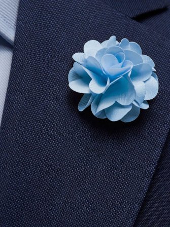 John Henric Men's Hellblaue Blumen-Reversnadel Size Onesize