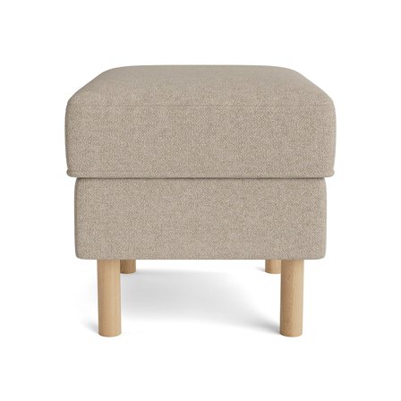 Aurora Beige Lumo Puf - Komfortabel Fodskammel - Perfekt til afslapning - Holdbart Design - 52x46x43cm - Stilfuld indretning til stuen