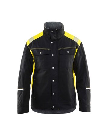 Blåkläder 491513709933XXL Vinterjacka svart/varselgul, hantverksjacka Stl XXL, Arbetskläder