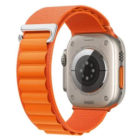 Alpine Loop Nylon Band för Apple Watch Band 49mm 42mm 44mm 45mm 41mm 40mm 38mm Rem för iWatch Series Ultra 2/SE/9/8/7/6/5/4/3 Orange 38mm 40mm 41mm