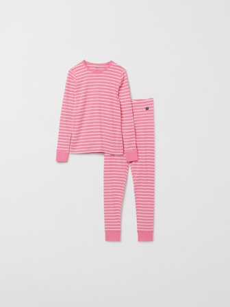 Voksensett med bukse og genser stripet - XS - barneklær - pink - Polarn O. Pyret