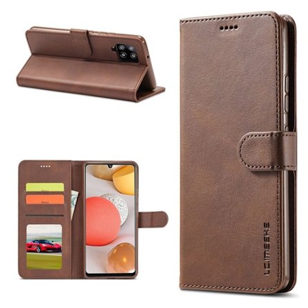 LC.IMEEKE Samsung Galaxy A42 5G flip case - Kahvi