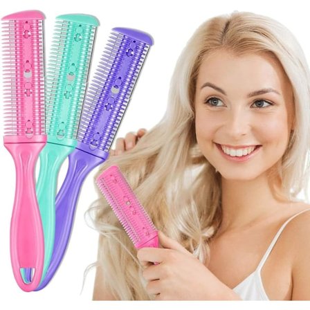 Dubbelsidig rakknivskam, 3-delad dubbelsidig hårklippningskam, rakknivskam, tunnare kam för att klippa och styla hår