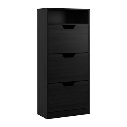 Kallistuva kenkäkaappi säädettävillä lokeroilla