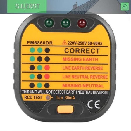Stikkontakt Tester - SJLERST - PM6860DR - Digital - 250V - 50-60Hz