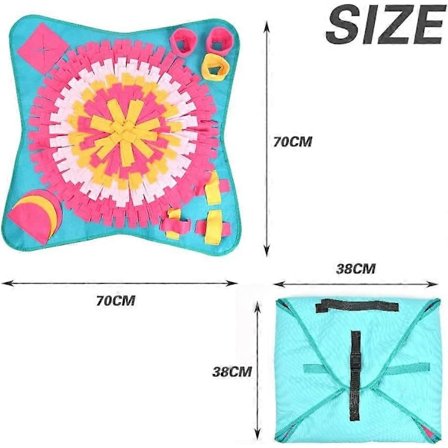 Snusemåtte til Hunde, Langsom Fodring, Søgemåtte, Foldbart Snusemåtte Legetøj til Hunde - 70 x 70 cm