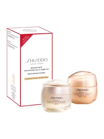 Shiseido Benefiance Anti-Wrinkle Set cont.: Wrinkle Smoothing Day Cream SPF25 50 ml (GH 1372900) + Overnight Wrinkle Resisting Cream 50 ml (