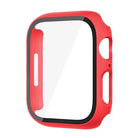 Glass+ Skal För Apple Watch Fodral 9 8 7 6 SE 5 iWatch Tillbehör Skärmskydd Apple Watch Series 45mm 41mm 44mm 40mm 42mm 38mm röd ed