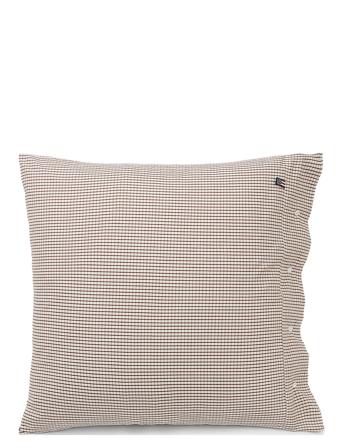White/Copper Checked Cotton Poplin Pillowcase Home Textiles Bedtextiles Pillow Cases Ruskea Lexington Home