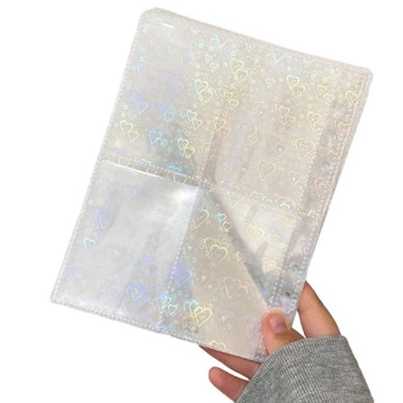 A5 Fotokortspärm +10 Stycken Fotofickor, Mini Ring Fotoalbum, Transparent Återfyllningsbar, Kortpärm för Foton