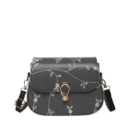 Retro og feminin skulderveske/crossbody-veske for kvinner, vevd salveske med blondeblomster