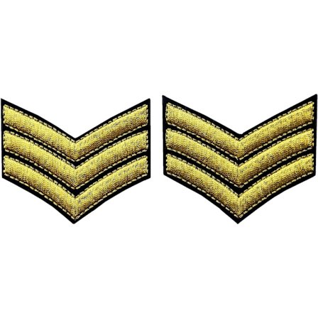 US Army broderet patch - Sergeant rang - vil blive syet på skulderen (2 stk.)