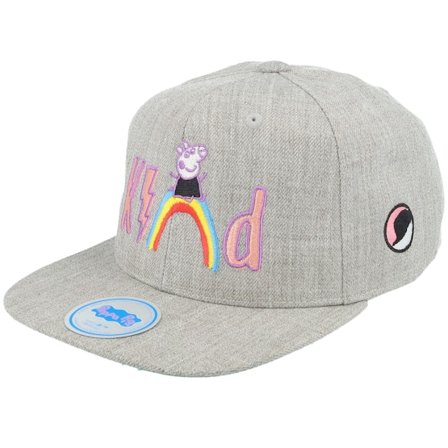 Peppa Pig - Šedá snapback Kšiltovka - "Kids Heather Grey Kind Rainbow Snapback " @ Hatstore