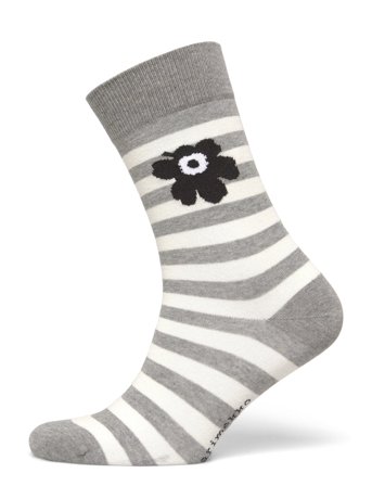 Kasvaa Tasaraita Unikko Lingerie Socks Regular Socks Grey Marimekko
