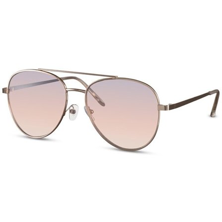 Aviator Solglasögon - Guld med lila lins