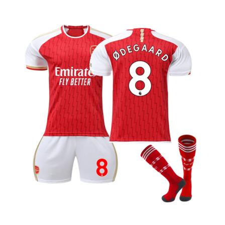 (2023/24 Arsenal hemmatröja #8 Ødegaard Fotbollströja Kit för barn Vuxna Ljuslila 4XL