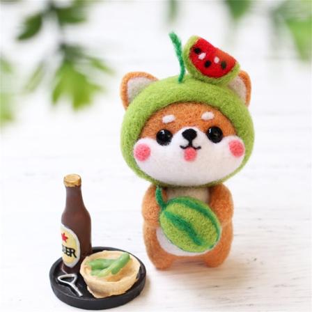 Suloinen koirakuvioinen käsintehty DIY Poke Wool -huopapaketti