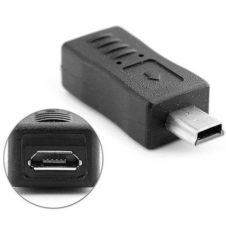 Micro USB Hona till Mini USB Hane Adapter Laddare Konverterare Svart