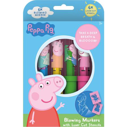 Peppa Pig 6 St Blåspennor I Sex Olika Färger Pennor Greta Gris