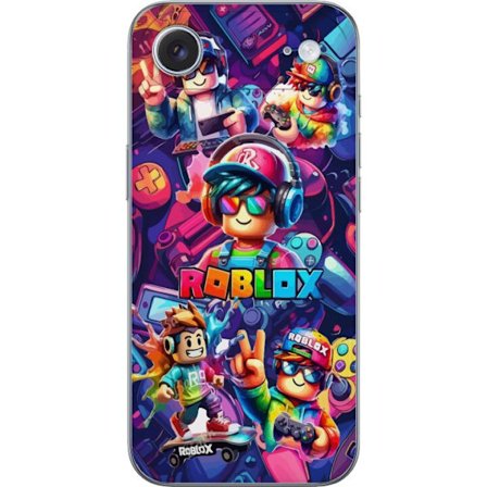 Kompatibel Mobilcover til Apple Apple iPhone 17 Air Farverig Roblox gaming gruppe med hovedtelefoner, controllere og neonfarver perfekt til børn og g