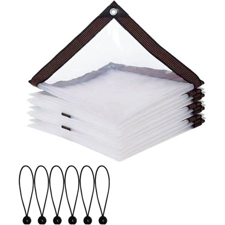 Gjennomsiktig presenning regntrekk for balkongdekke værbestandig sammenleggbar presenning egnet for bruk i hagen utendørs i drivhuset (3m x 4m)