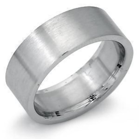 6 mm. bred slät ring i 316L stål 19 mm innerdiameter