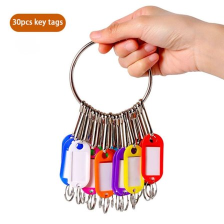 10/20/30/40 bitar Nyckelring Bagagenamn Metalldelade ringar med nummerskyltar