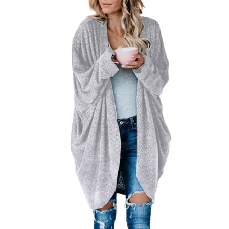 Damstickad kofta Oversized långärmad kappa Mode Lös Casual Ytterkläder för black 2xl