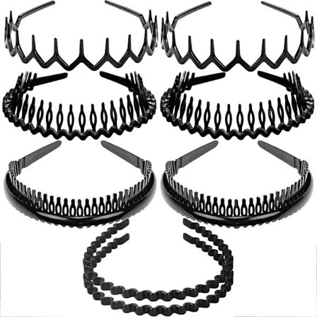 Stilfuldt Sort Hårbånd Sæt - 8 Dele Hårbåndskollektion