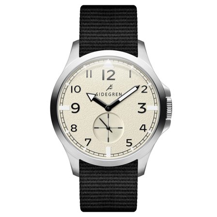 Luxor | Montre de terrain de style vintage en acier inoxydable couleur crème et argent pour hommes - Montres bracelet