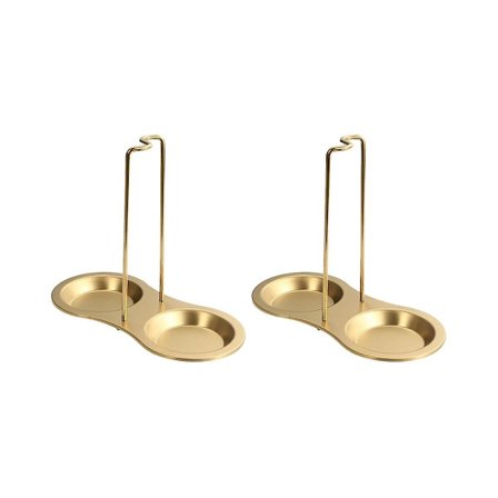 2 stk. Rustfrit Stål Grydelåg Stativ Aftagelig Panderække Multifunktionel Spatelholder Køkken