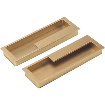 Pakke Zink Legering Indbyggede Skydedørsgreb med Skjulte Skruer, Moderne Enkel til Lade Skuffe, Skab, Garderobe (Mat Guld)