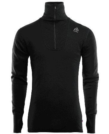 Aclima DoubleWool Polo Shirt Zip Man Jet Black/Marengo