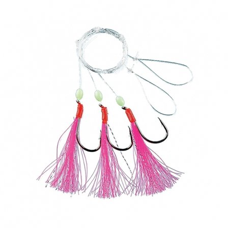 Fladen Feather Flasher Pink w. Balls 3 Hooks, size 3/0