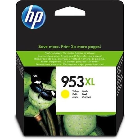 HP 953XL Original stort kapacitet gul blækpatron (F6U18AE) til HP OfficeJet Pro 8710/8715/8720