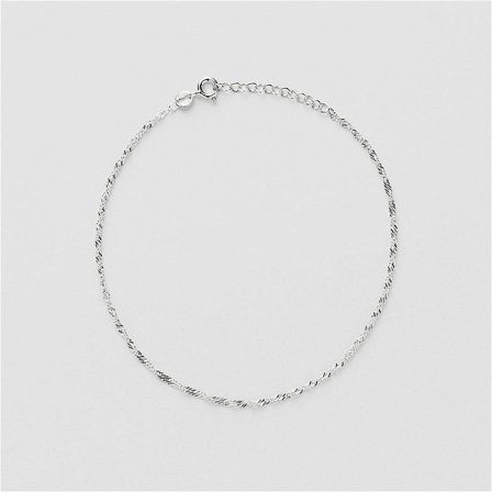 Singapore Fotlänk - Sterling Silver - Safira