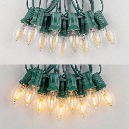 10M Vikbar Fladdrande Ljusslinga med Lågor, Vintage Ljusslinga med Fladdrande Lågor, med 15 E12 Låglampor, 1W