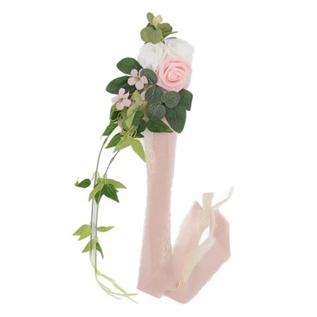 Kunstig Rose Bryllupsstol Ryglænsdekoration Livagtig Fuld Form Elegante Lag til Fest 17049