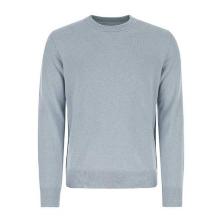 Maison Margiela, Round-neck Knitwear Blauw, Heren, Maat:XL