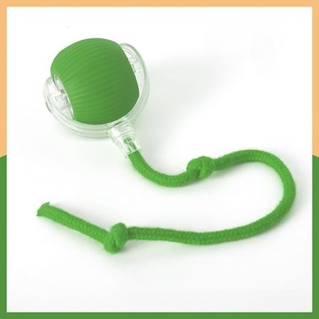 Automatisk bittesikker katteball med tau - selvunderholdende hoppleke qd