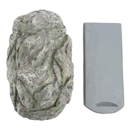 Väärennetty kiviavaimen piilottaja ulkopihalle, säänkestävä ja koristeellinen, ihanteellinen vara-avaimien piilottamiseen, vaaleanharmaa