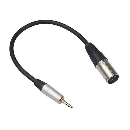 QU/3.5mm Stereo Jack Contact Audio Cable 3.5mm Stereo Jack Contact to 3 Pin XLR Male Microphone Audio Cable Cord Adapter 0.