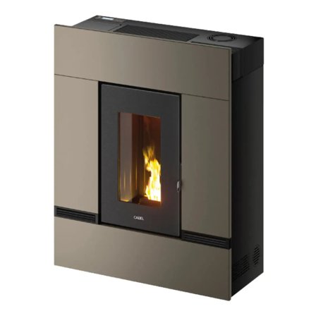 Stufa a pellet Cadel Mithos Plus 12 PS 12 kW ad aria canalizzata - WiFi Light bronze