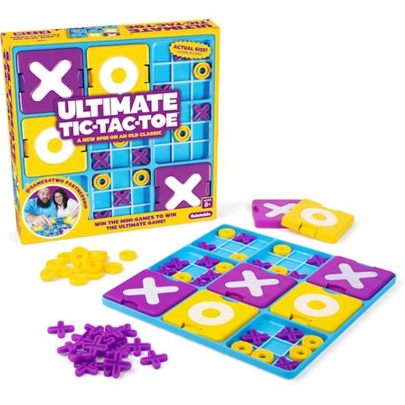 Perfekt til familiespil-aftener - inkluderer et spillebræt, 41 små X/O-brikker og 5 store X/O-brikker - ideel til jul og Thanksgiving.