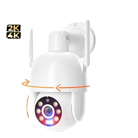 Utomhus Wifi PTZ IP-kamera, Trådlös anslutning, Justerbar lins,8MP KAMERA